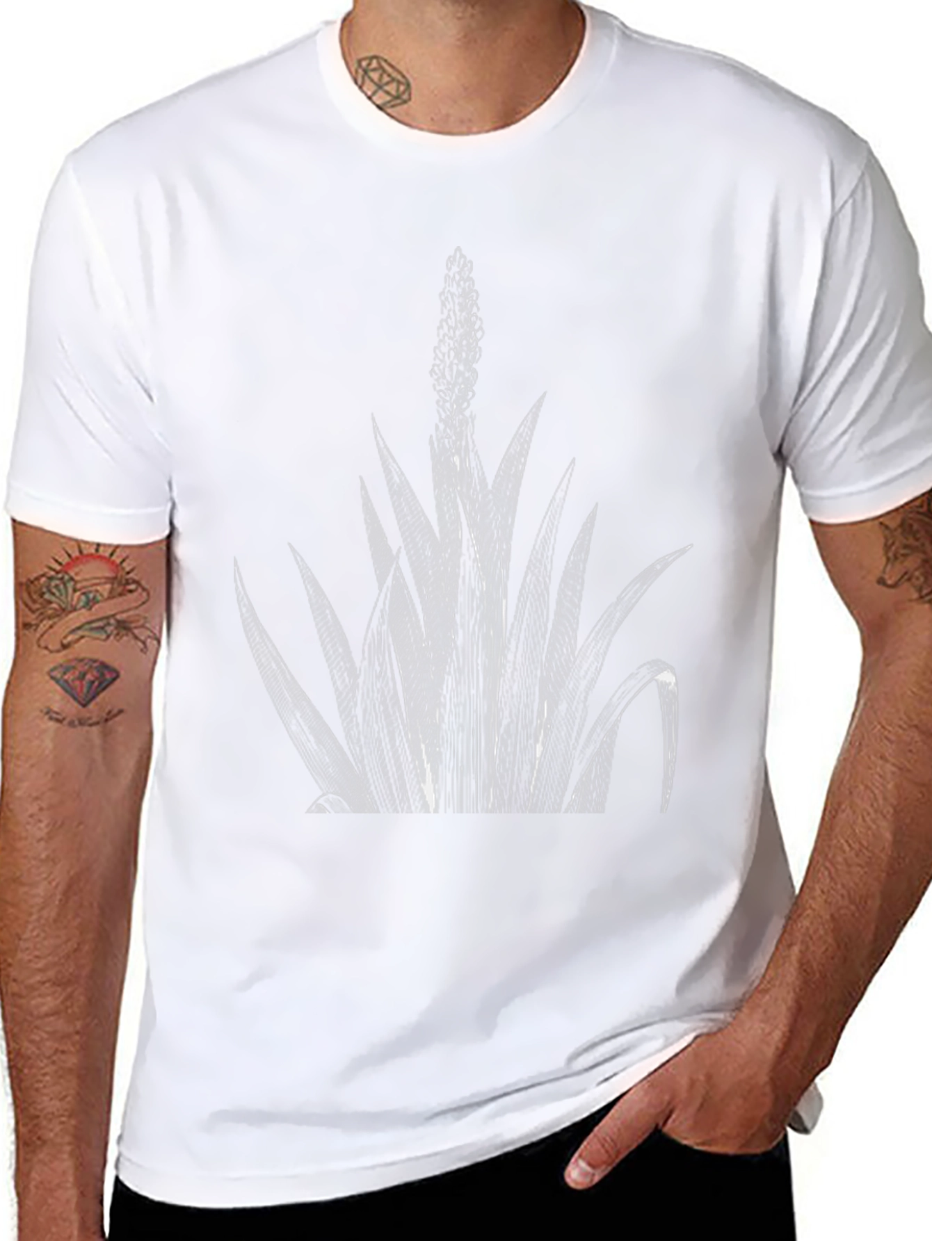 Botanical Graphic Print Black T-Shirt