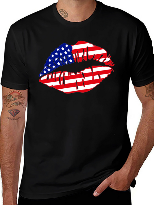 American Flag Lips Graphic T-Shirt