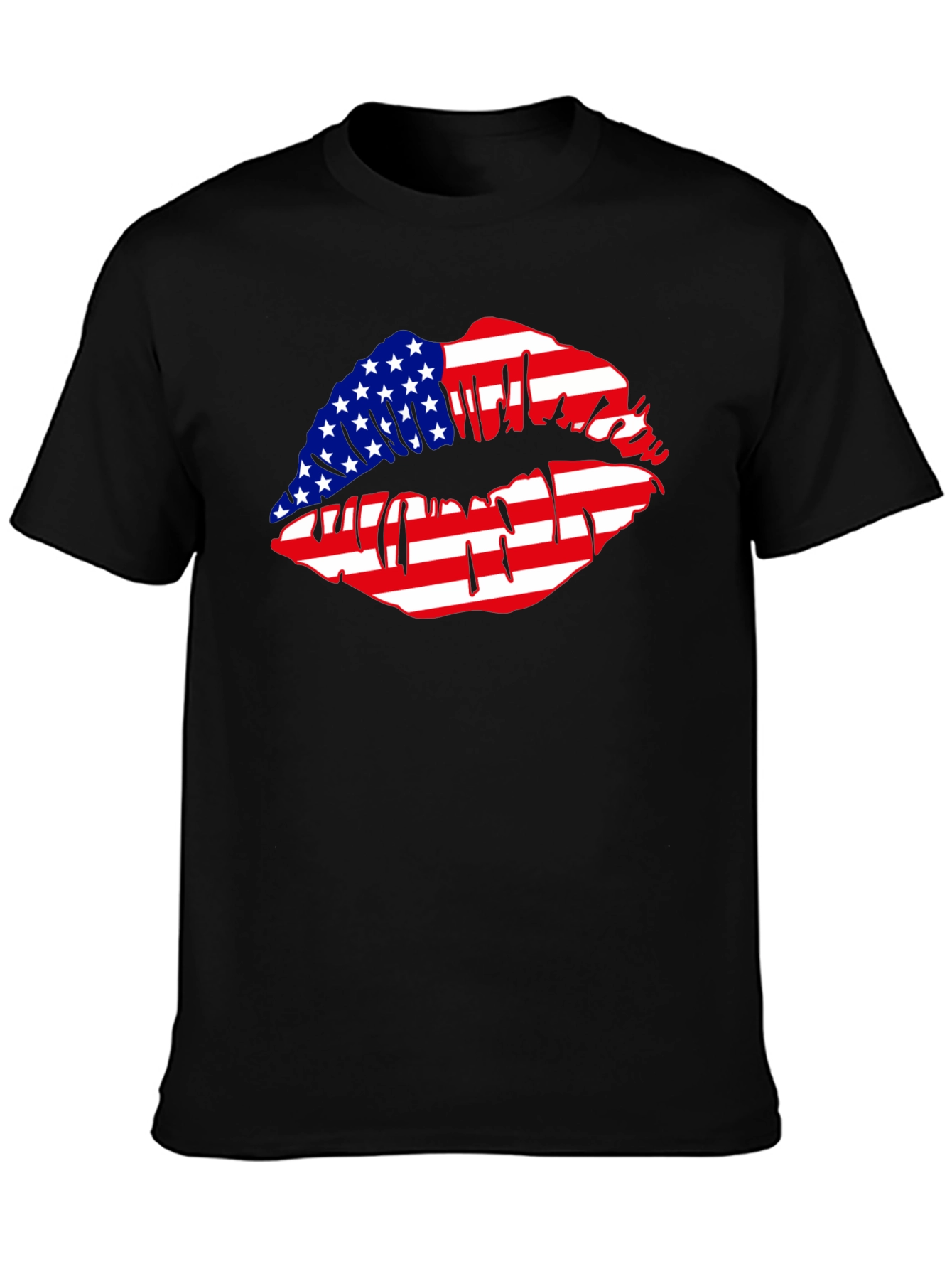 American Flag Lips Graphic T-Shirt