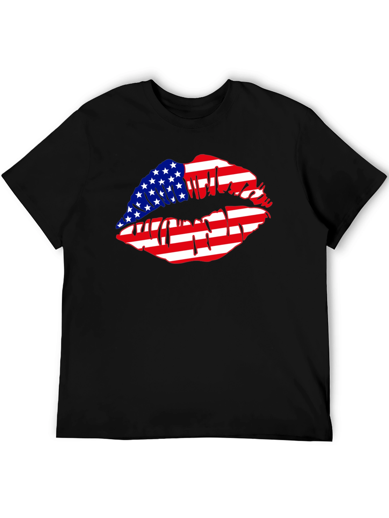 American Flag Lips Graphic T-Shirt