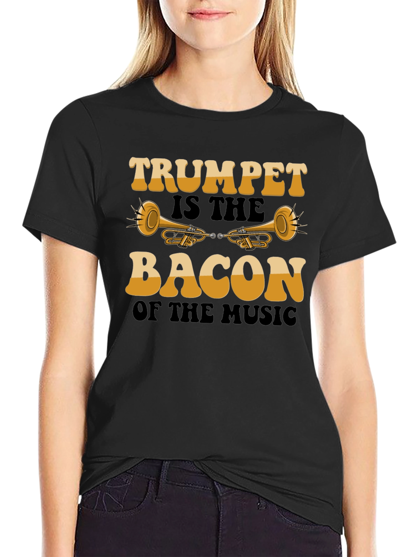 Trumpet Bacon Music Graphic T-Shirt