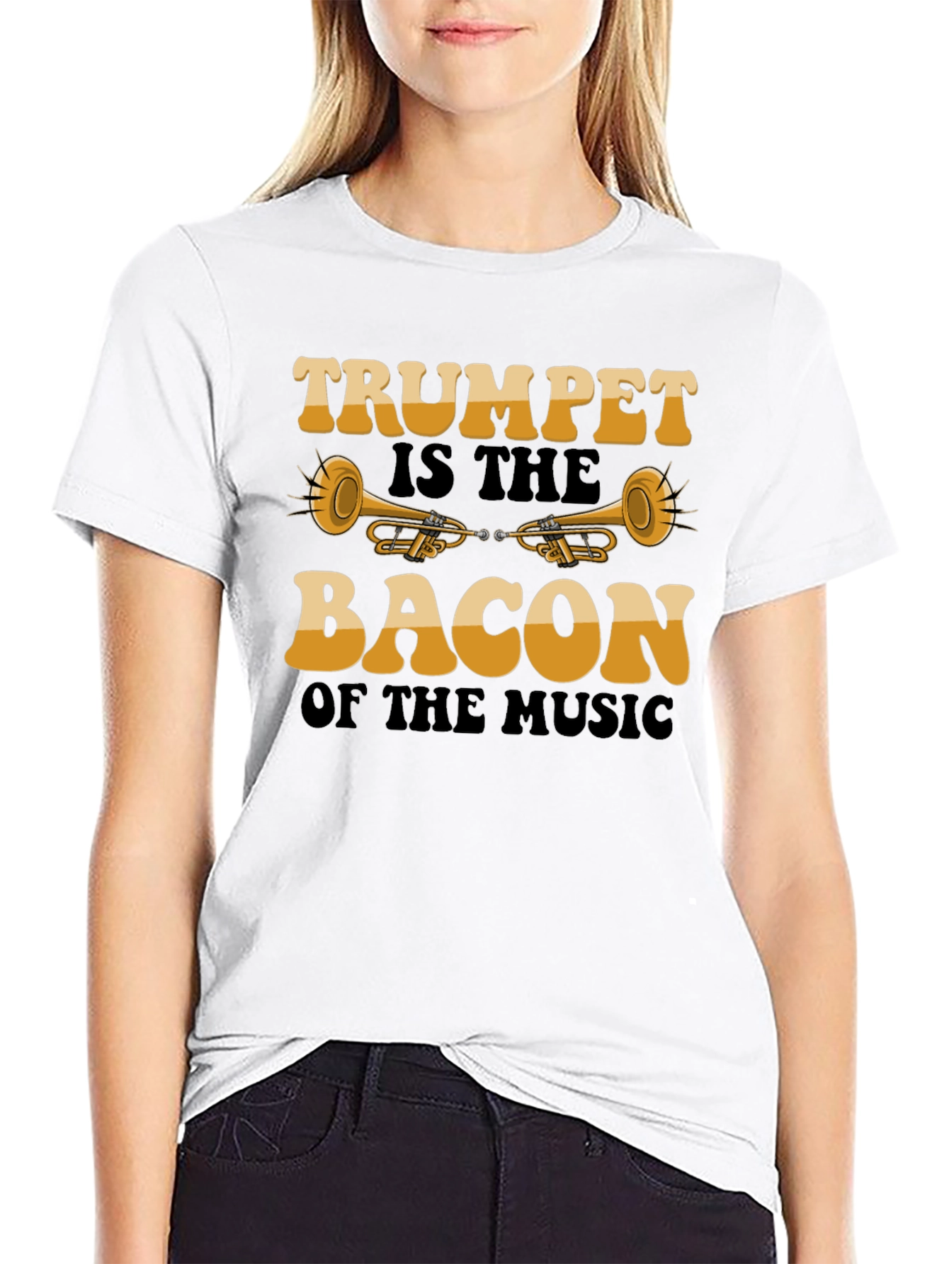 Trumpet Bacon Music Graphic T-Shirt