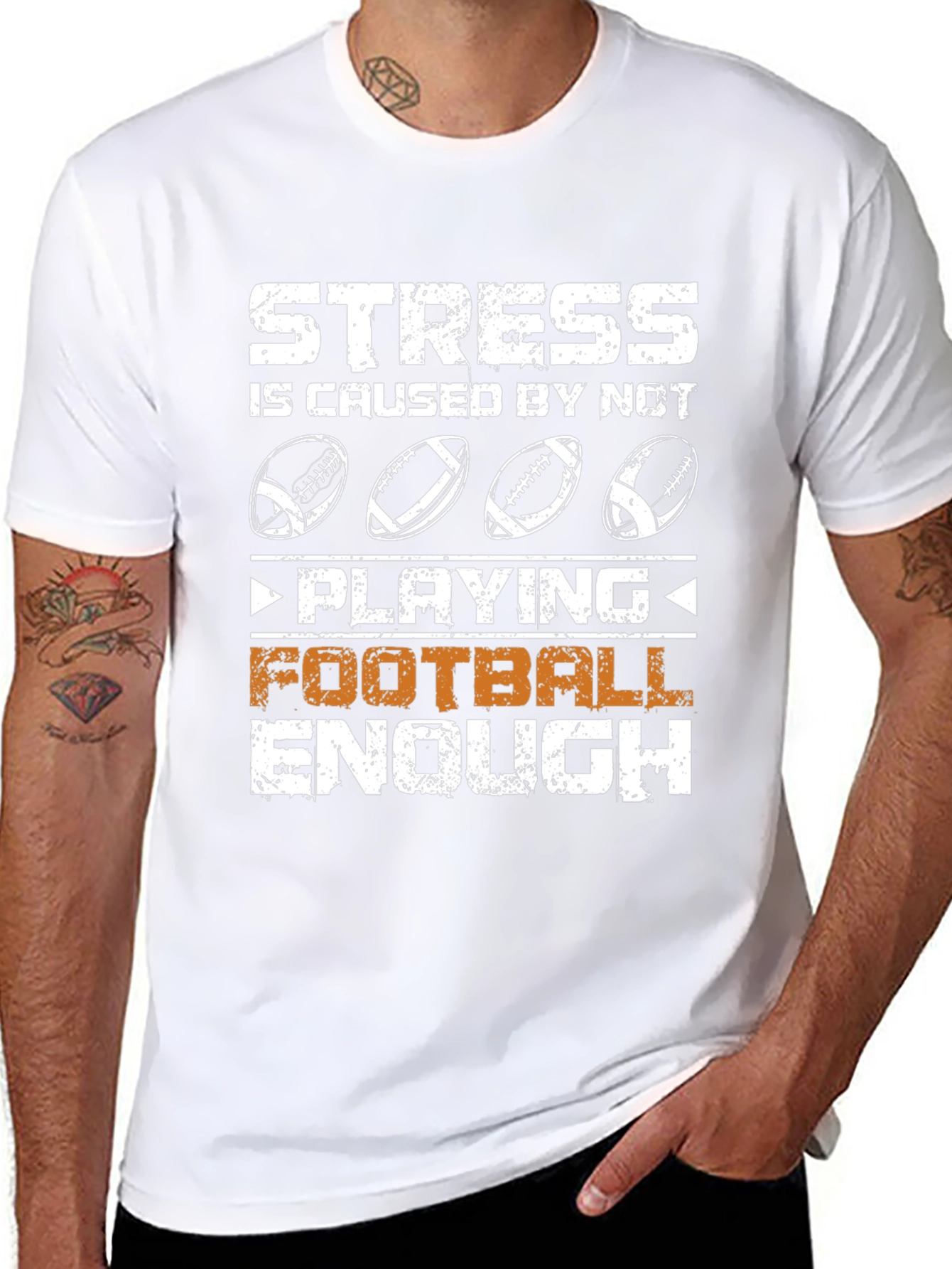 Stress Not Playing Football Enough Black T-Shirt