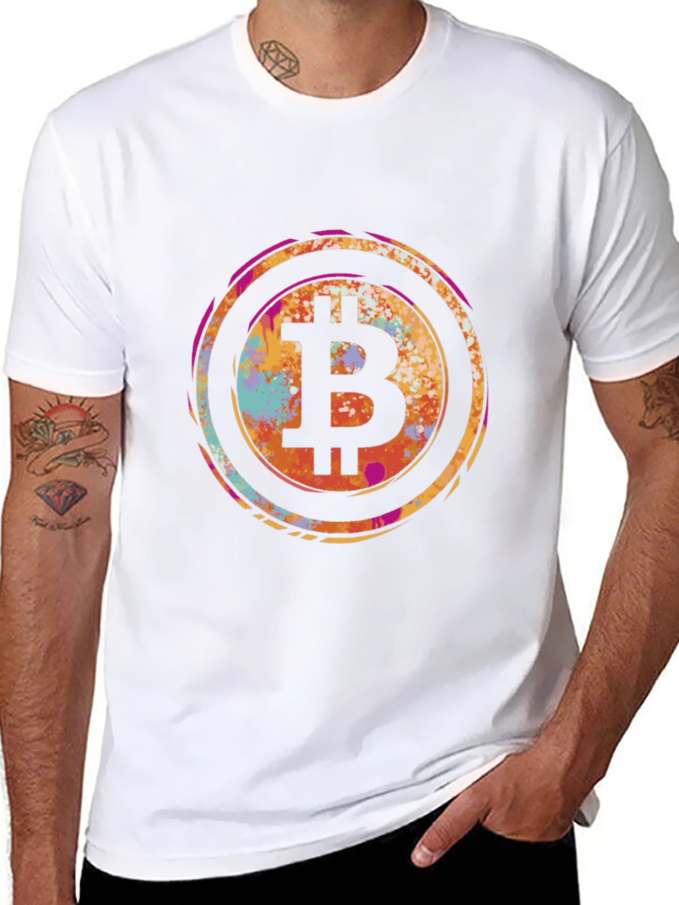 Bitcoin Splash Graphic Tee - Crypto Fan T-Shirt