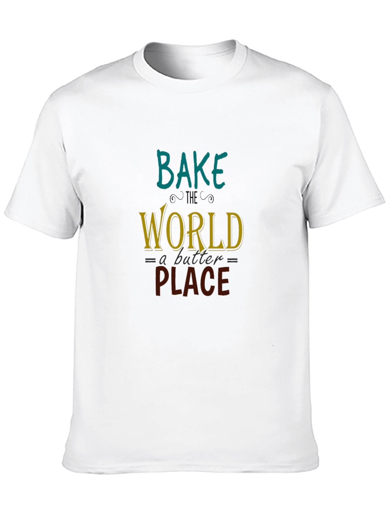 Bake the World T-Shirt: Black Cotton Tee