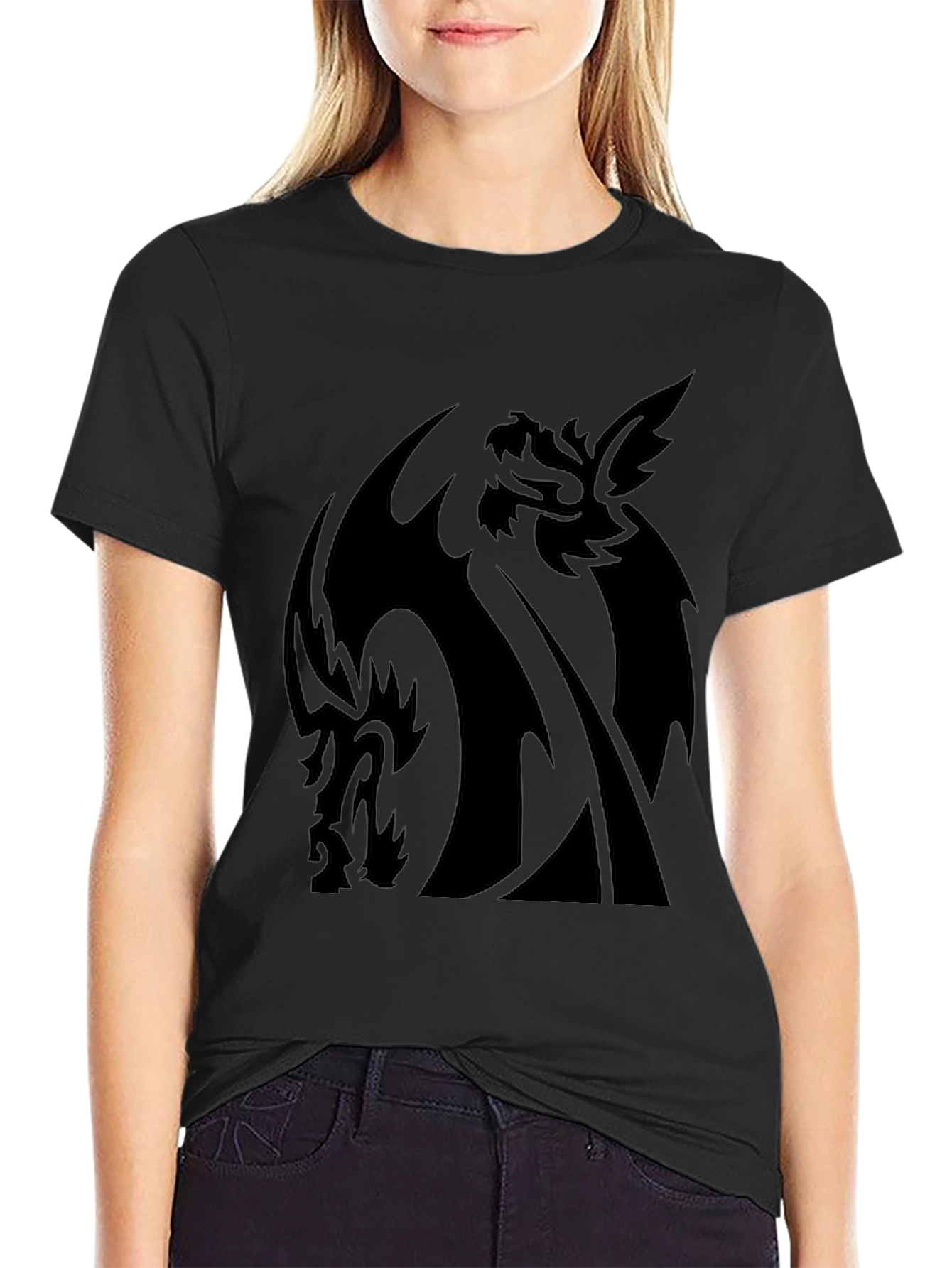 Black Dragon Graphic Print T-Shirt