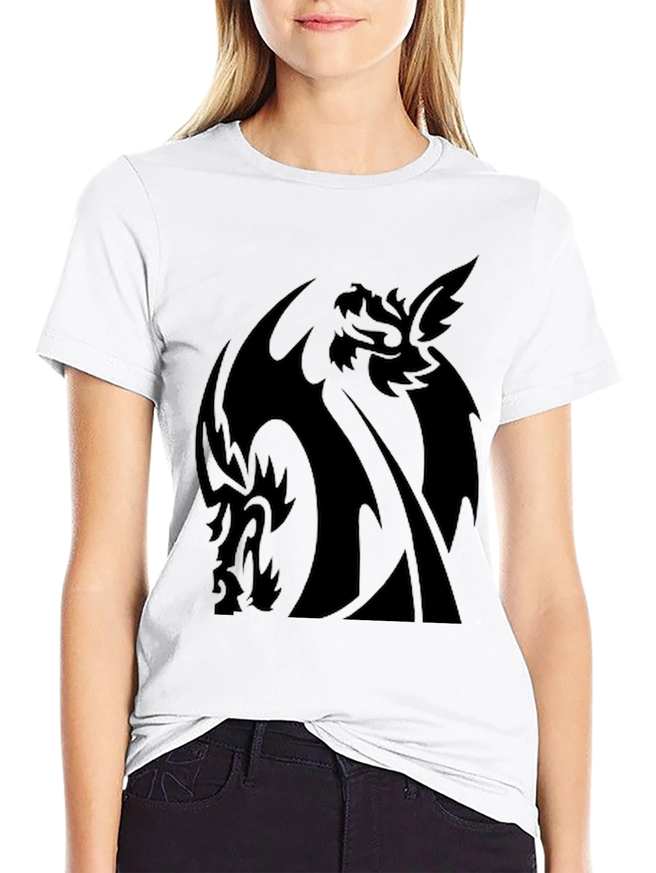 Black Dragon Graphic Print T-Shirt
