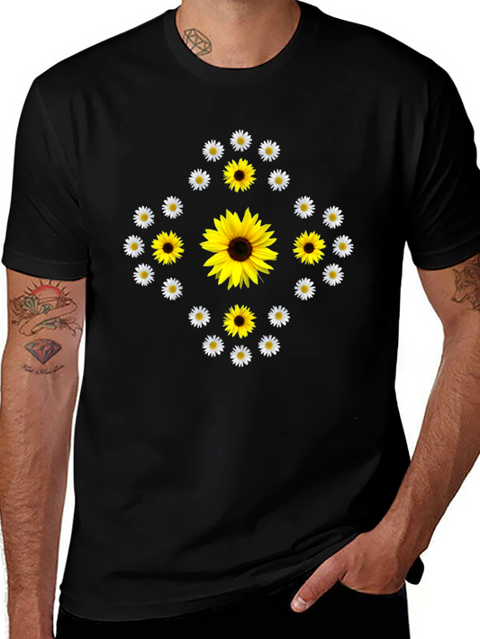 Sunflower & Daisy Graphic Tee - Black