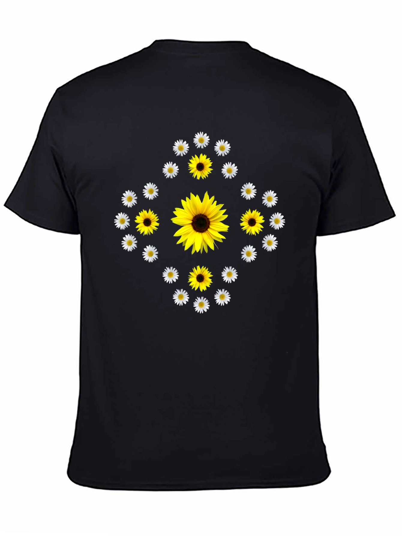 Sunflower & Daisy Graphic Tee - Black