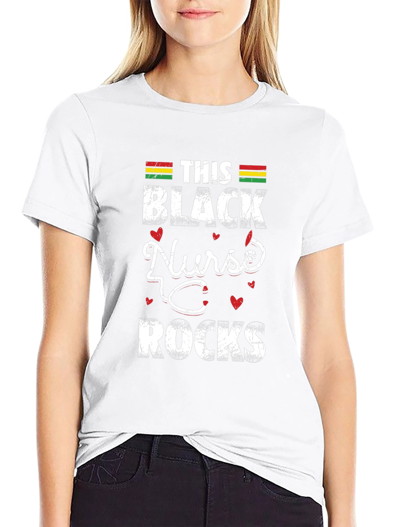 Black Nurse Rocks T-Shirt - Healthcare Pride