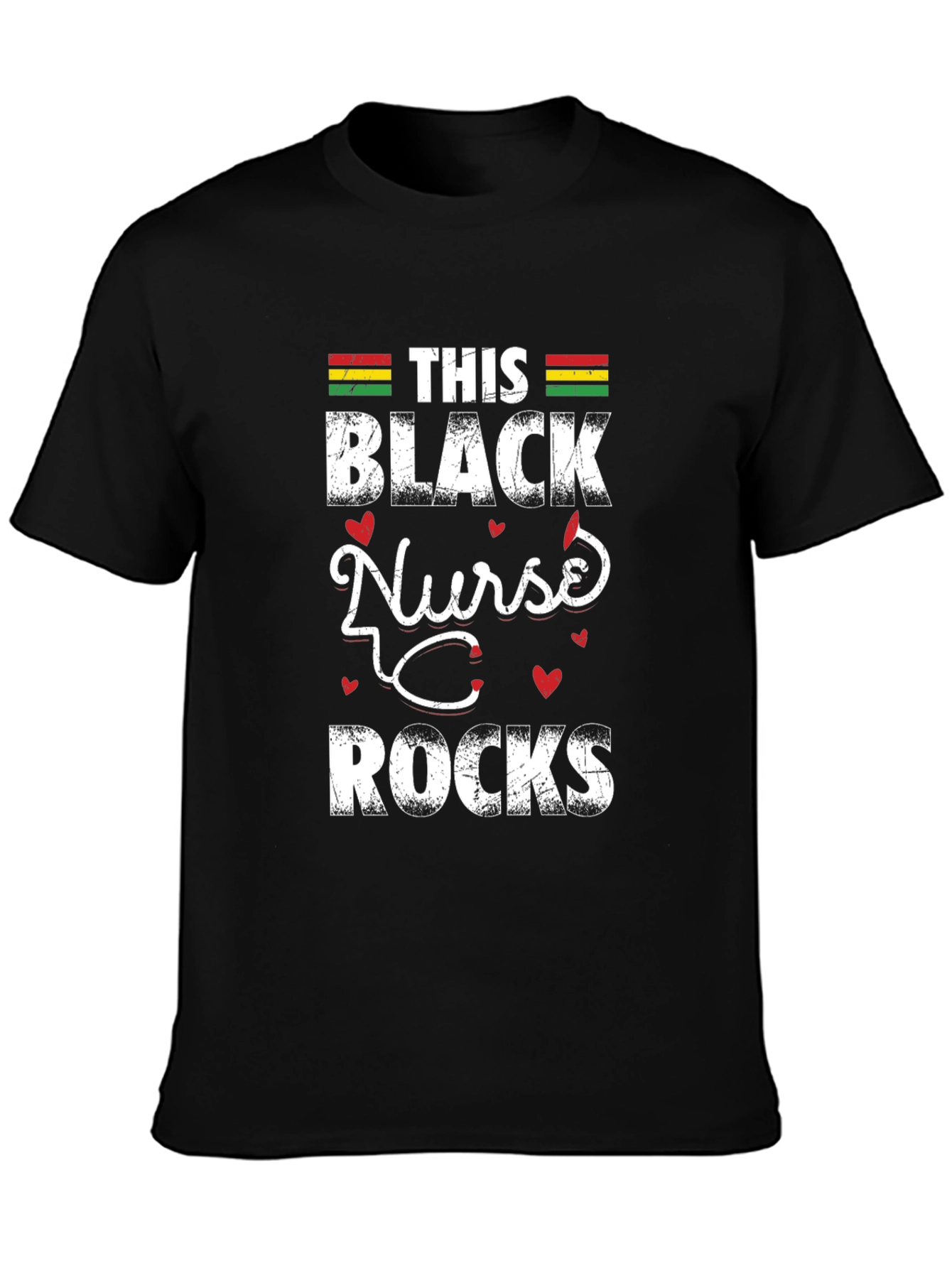 Black Nurse Rocks T-Shirt - Healthcare Pride