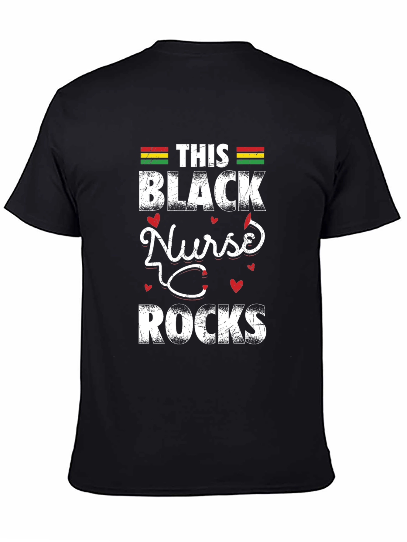 Black Nurse Rocks T-Shirt - Healthcare Pride