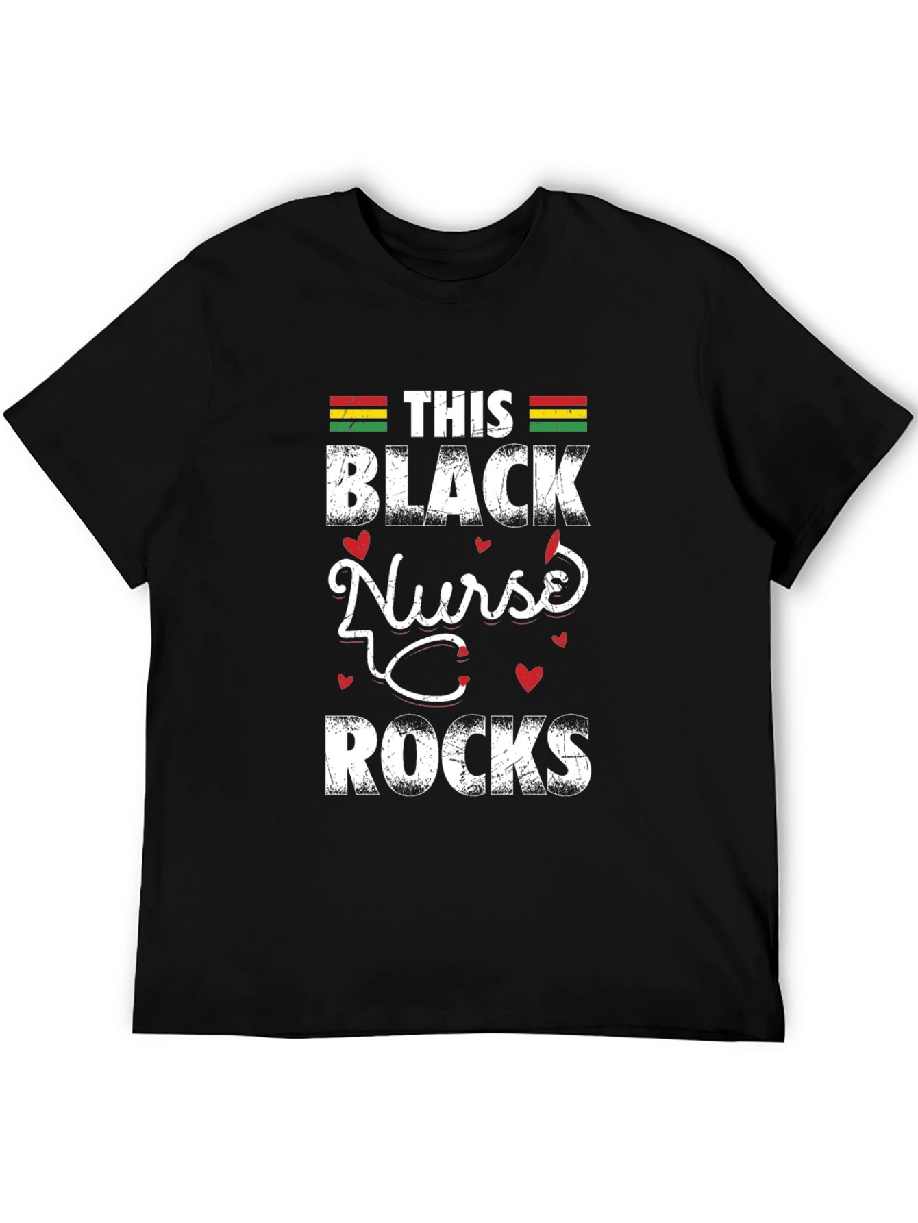 Black Nurse Rocks T-Shirt - Healthcare Pride