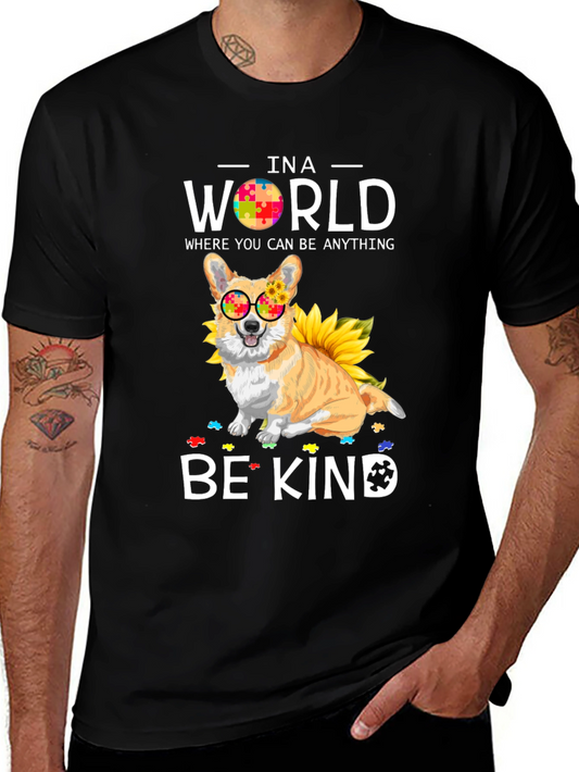 Autism Awareness Corgi T-Shirt - Be Kind