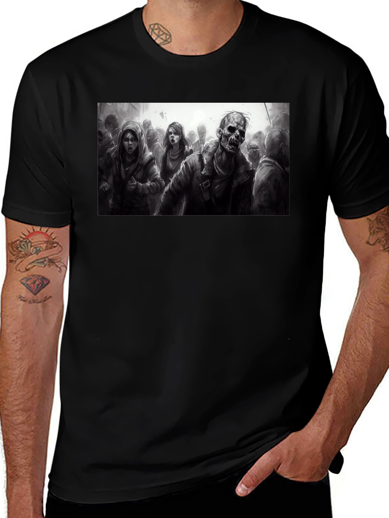 Zombie Horde T-Shirt - Dark Graphic Tee