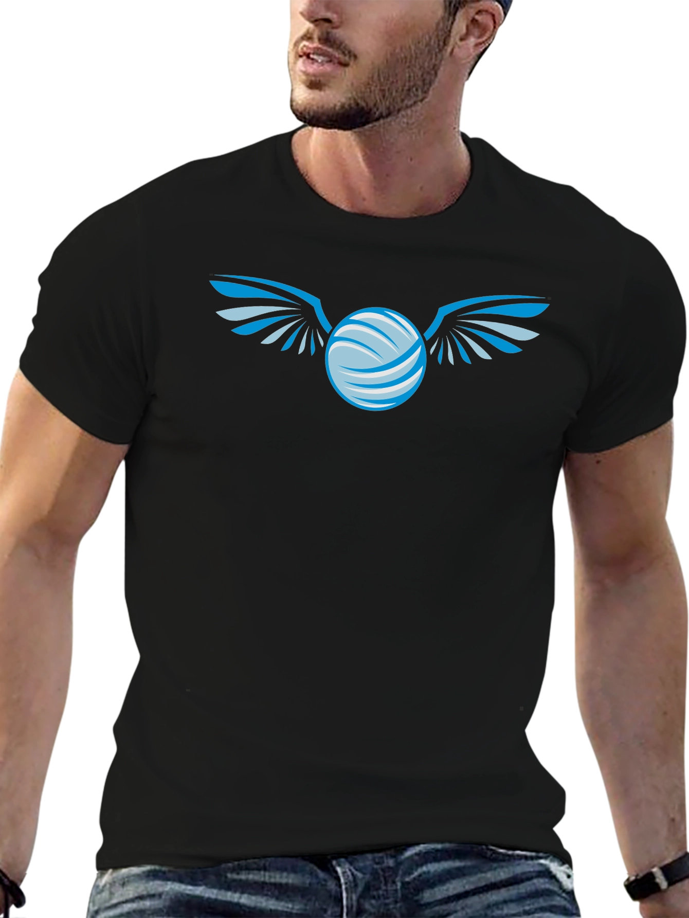 Winged Orb Graphic Black T-Shirt