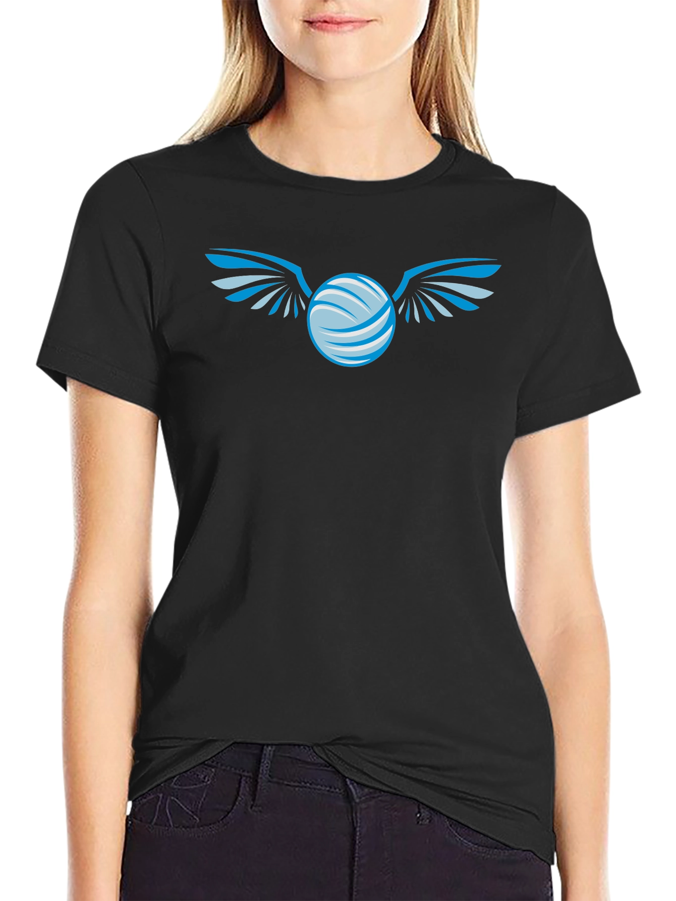 Winged Orb Graphic Black T-Shirt