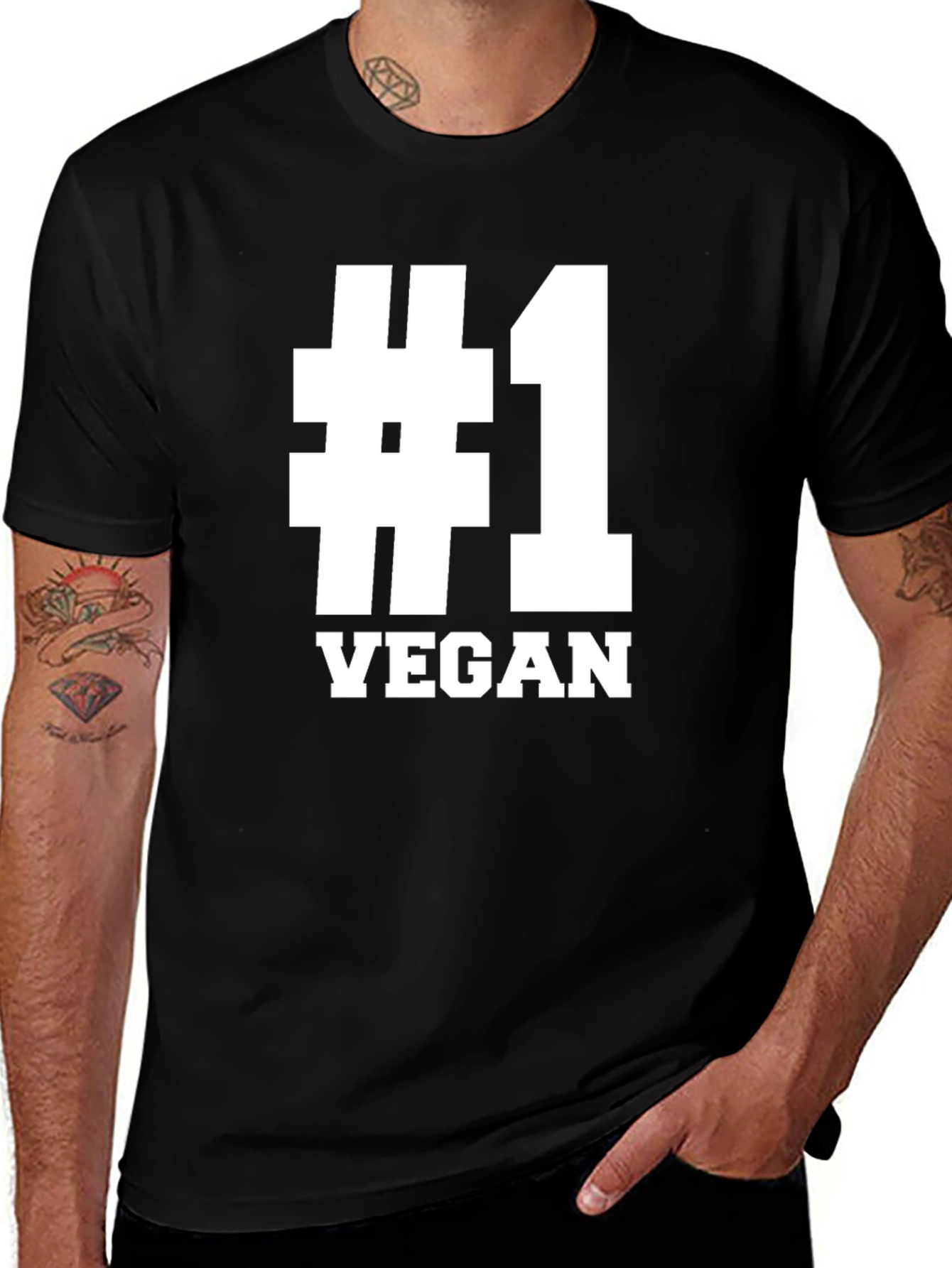 Vegan #1 T-Shirt - Black Vegan Pride Tee