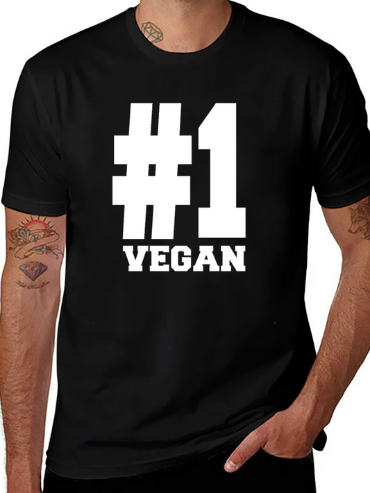 Vegan #1 T-Shirt - Black Vegan Pride Tee
