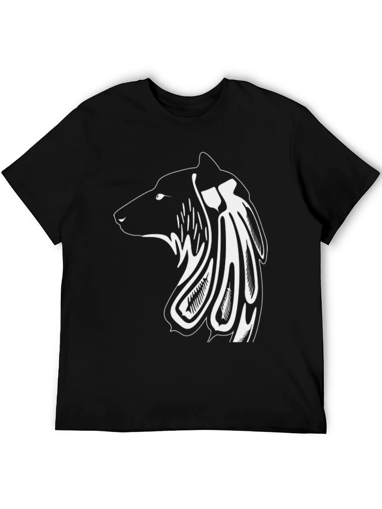 Tribal Bear Graphic Tee - Mens Black T-Shirt