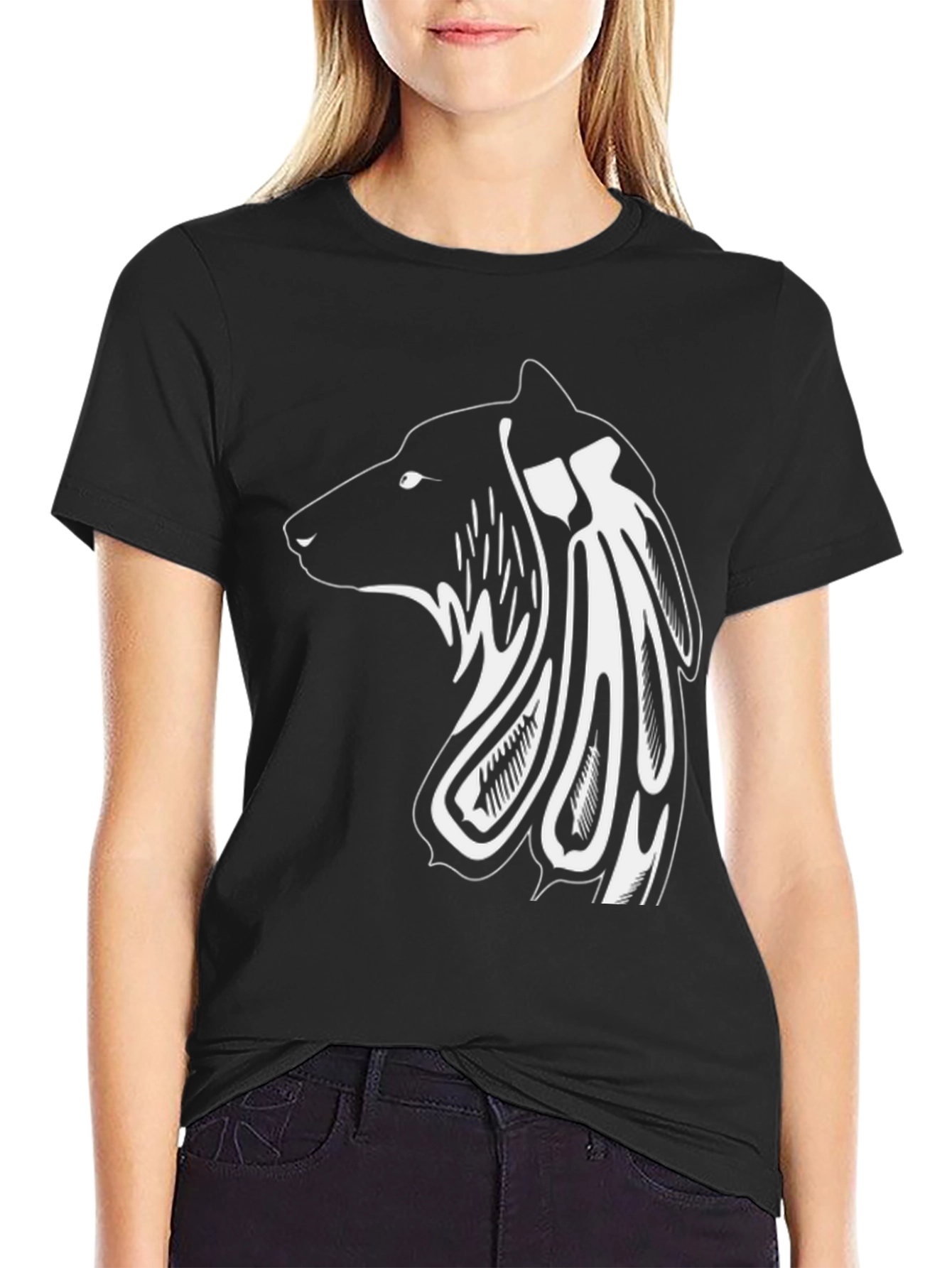 Tribal Bear Graphic Tee - Mens Black T-Shirt