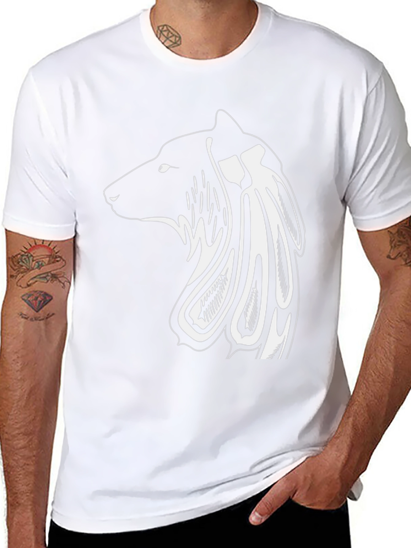 Tribal Bear Graphic Tee - Mens Black T-Shirt