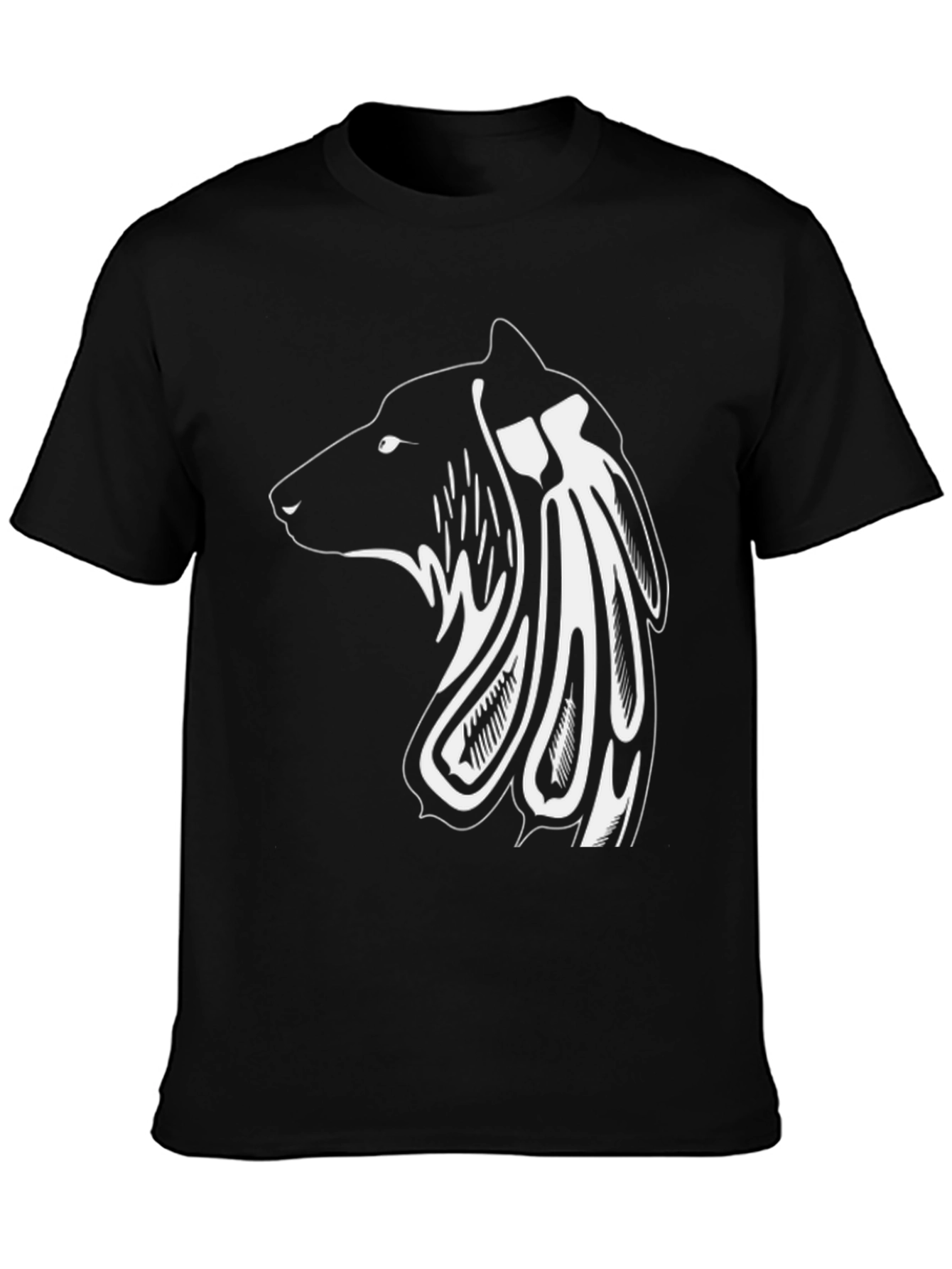 Tribal Bear Graphic Tee - Mens Black T-Shirt