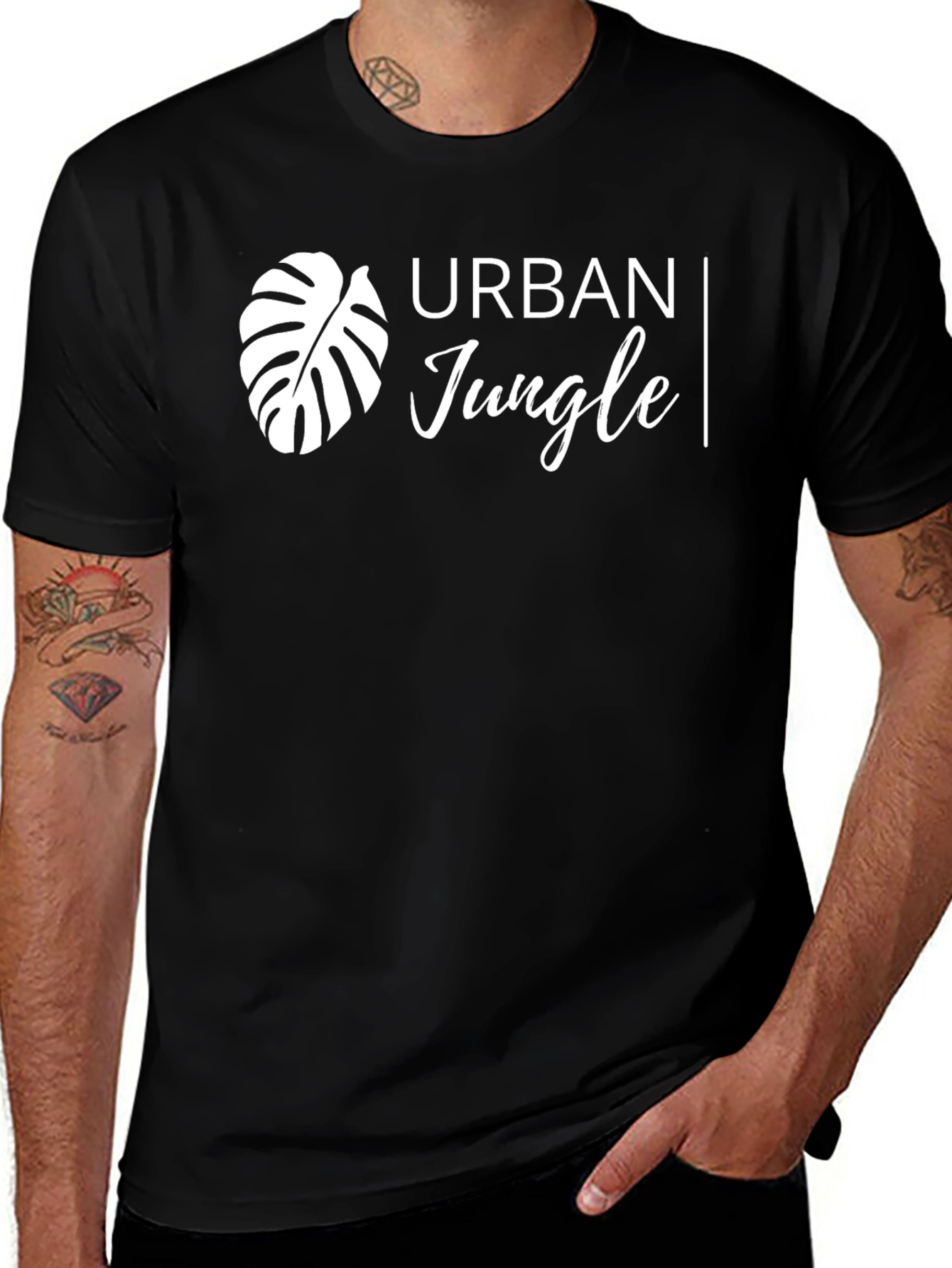 Urban Jungle Black Graphic T-Shirt