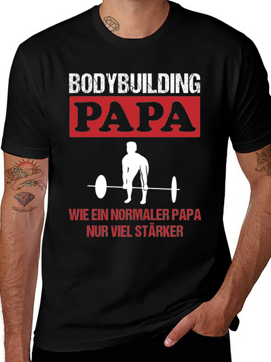Bodybuilding Papa T-Shirt - Strong Dad Gym Tee