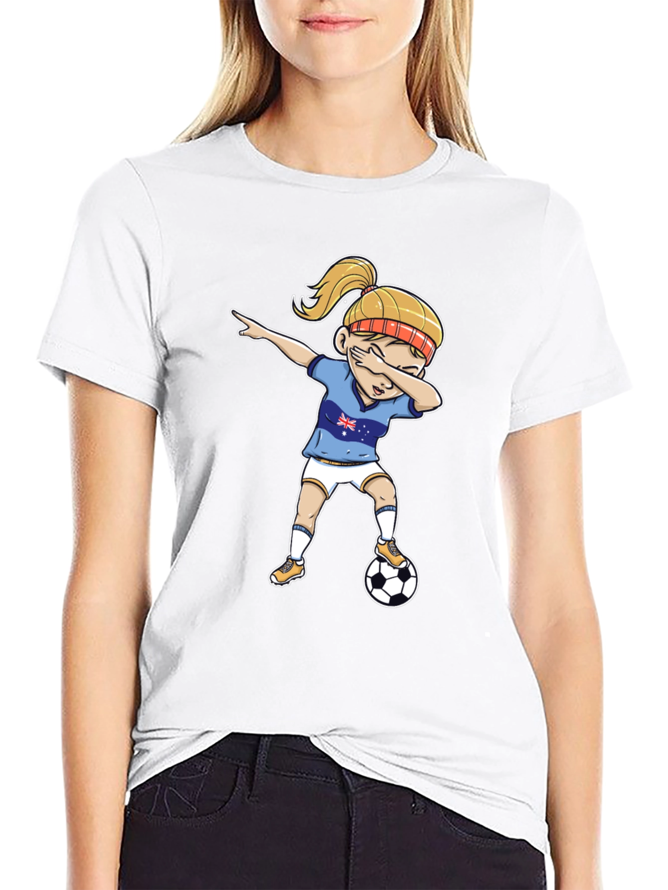 Australia Soccer Girl Dab T-Shirt
