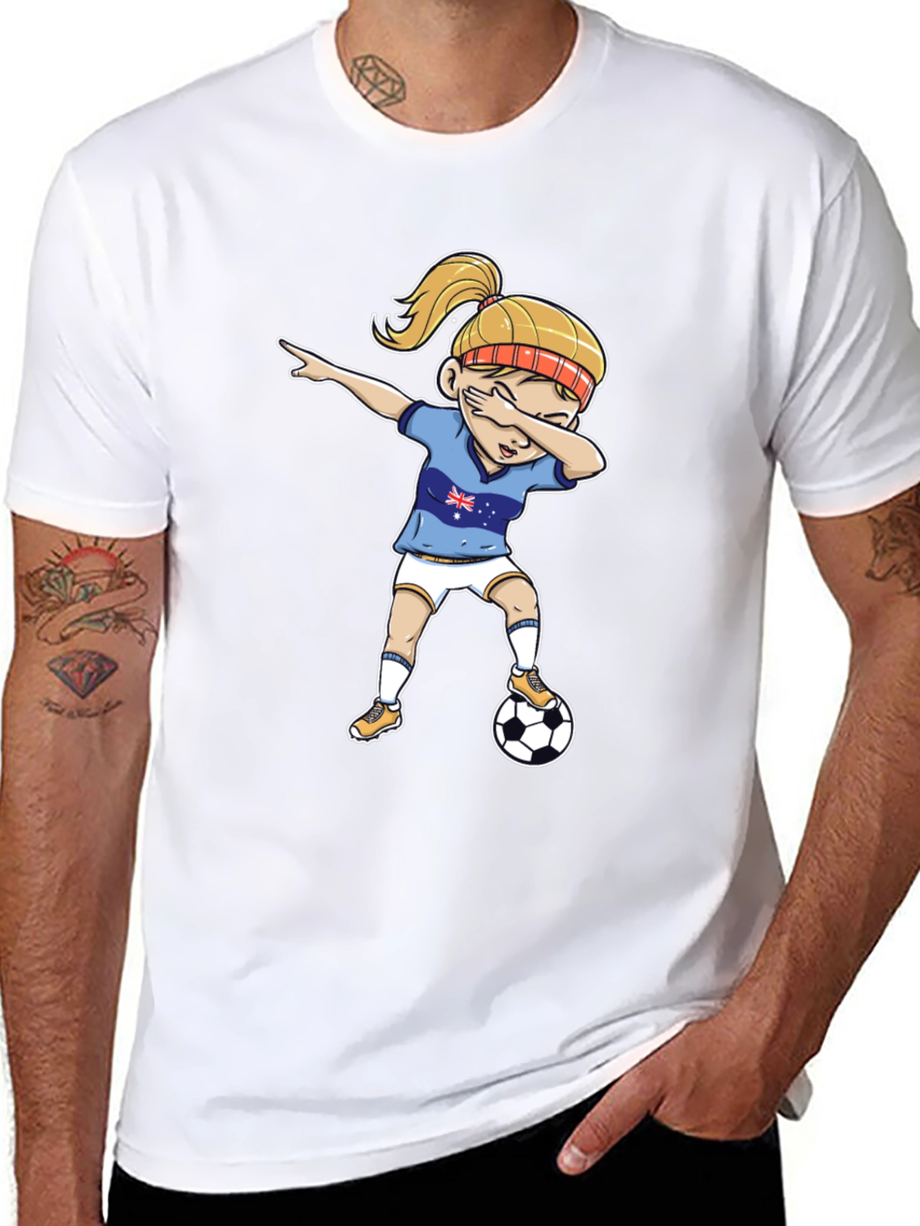 Australia Soccer Girl Dab T-Shirt
