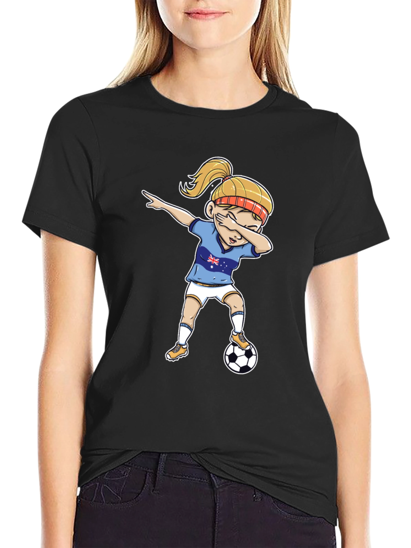 Australia Soccer Girl Dab T-Shirt