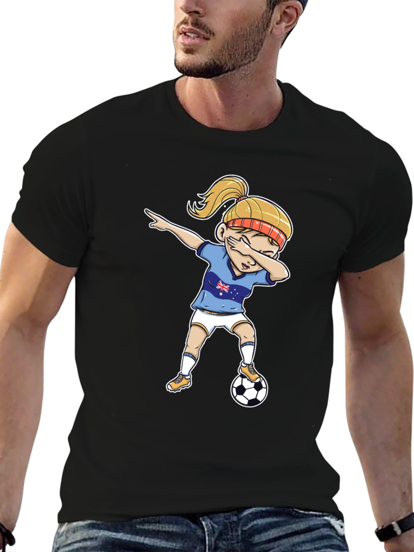 Australia Soccer Girl Dab T-Shirt