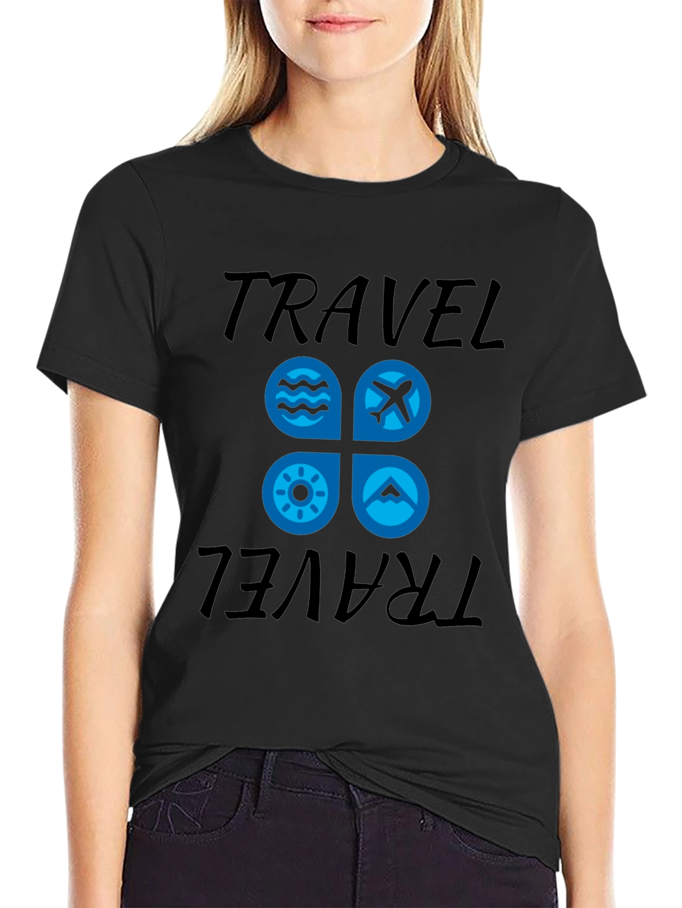 Travel Graphic Black T-Shirt