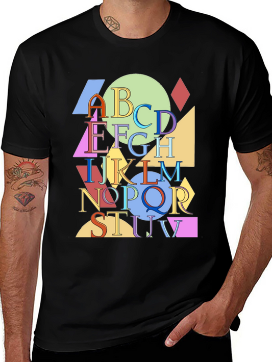 Alphabet Geometric Design T-Shirt