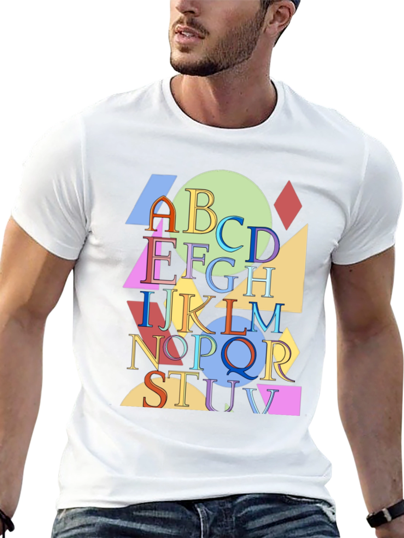 Alphabet Geometric Design T-Shirt
