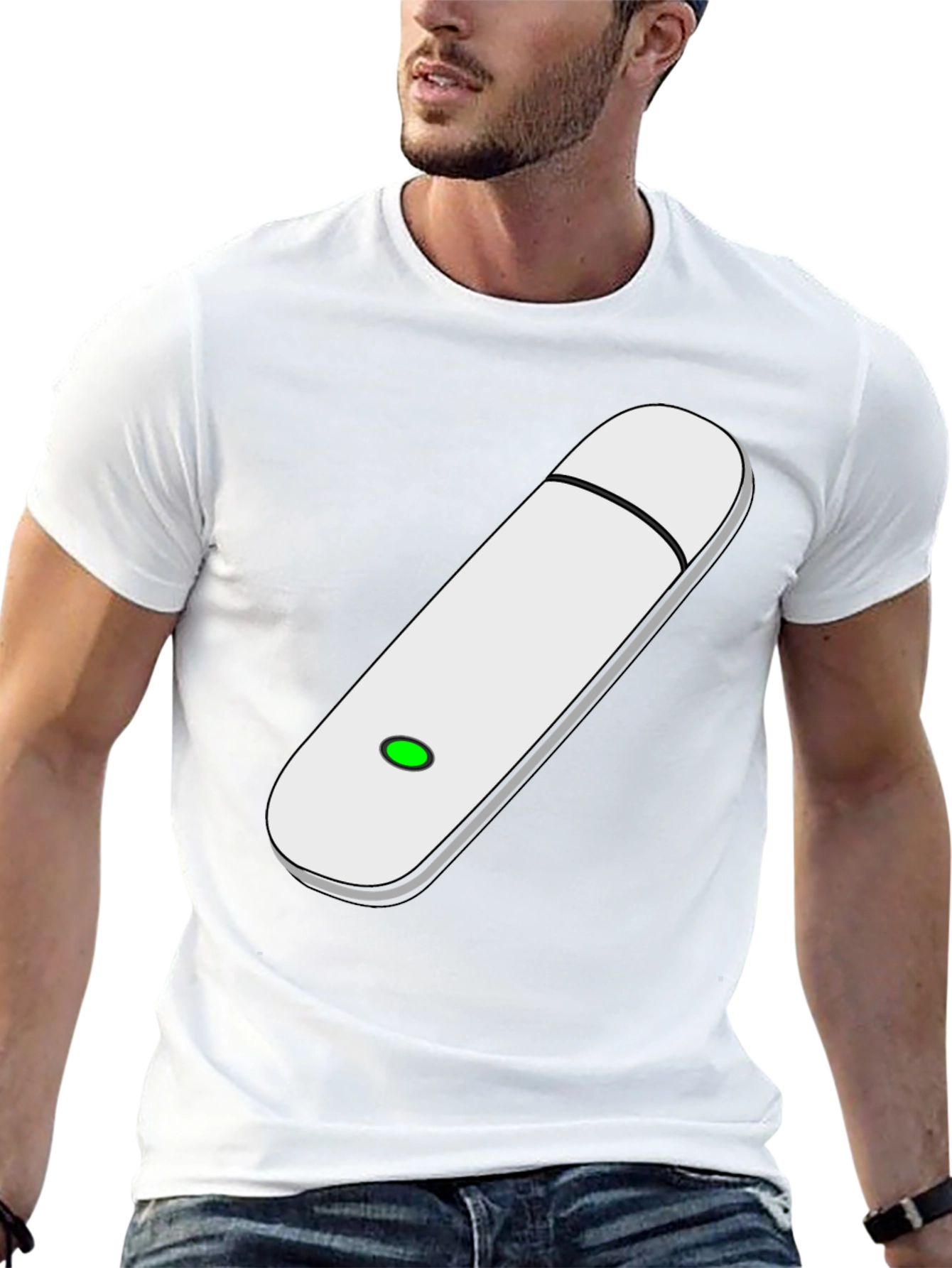 USB Drive Graphic Tee - Black Cotton Blend T-Shirt