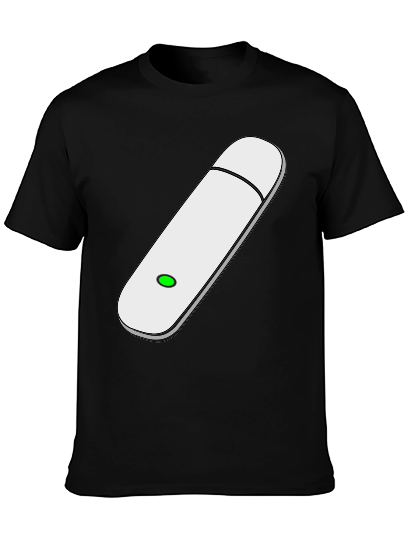 USB Drive Graphic Tee - Black Cotton Blend T-Shirt