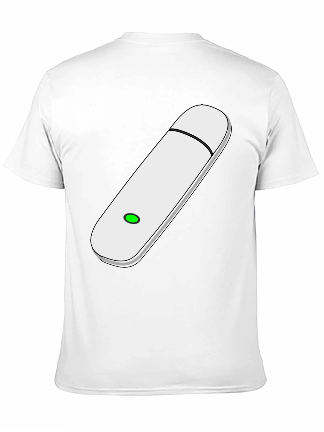 USB Drive Graphic Tee - Black Cotton Blend T-Shirt