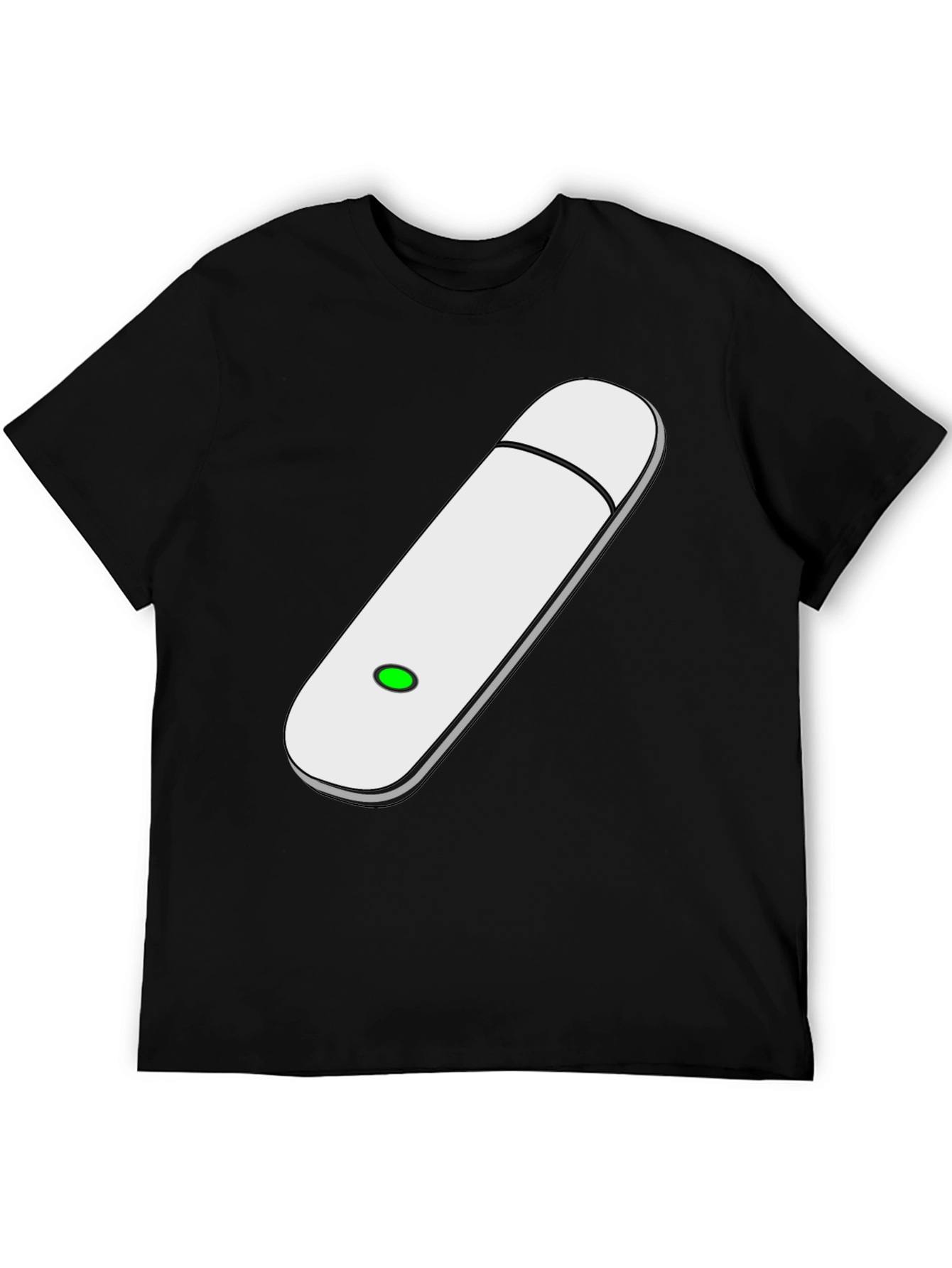USB Drive Graphic Tee - Black Cotton Blend T-Shirt