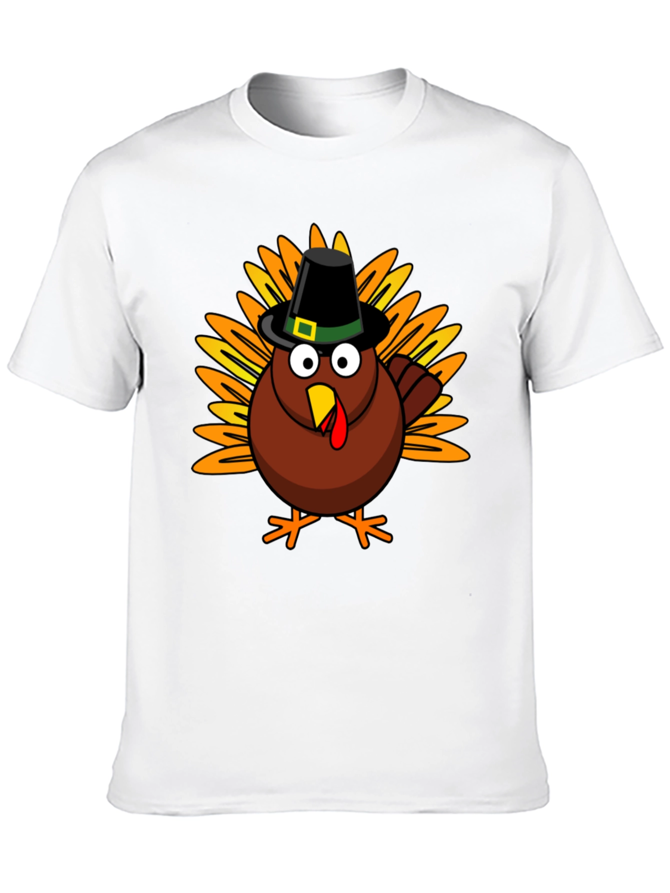Thanksgiving Turkey T-Shirt - Mens Crew Neck Tee