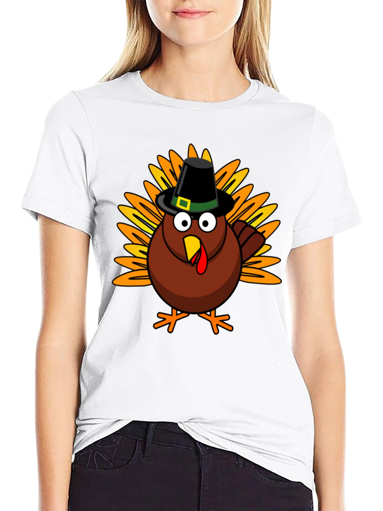 Thanksgiving Turkey T-Shirt - Mens Crew Neck Tee