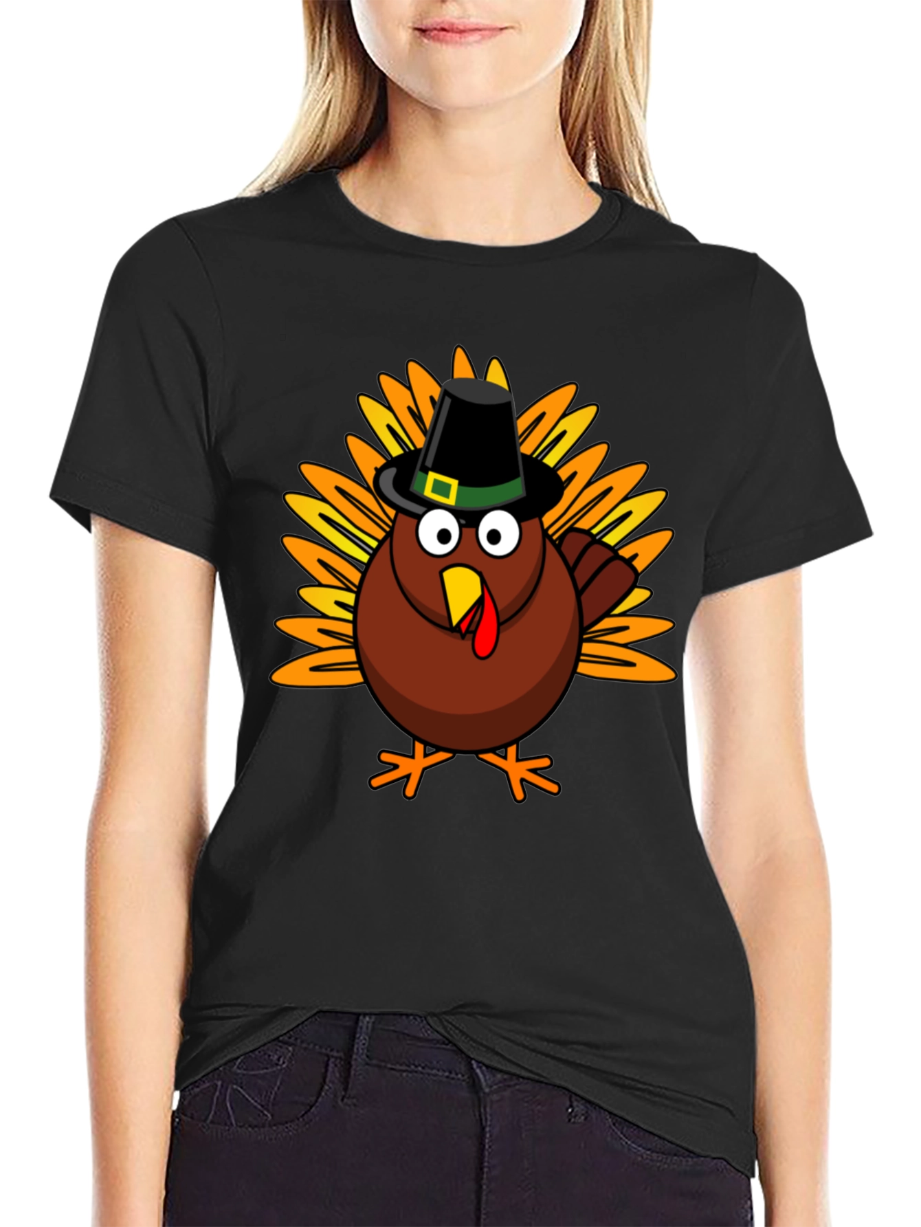 Thanksgiving Turkey T-Shirt - Mens Crew Neck Tee