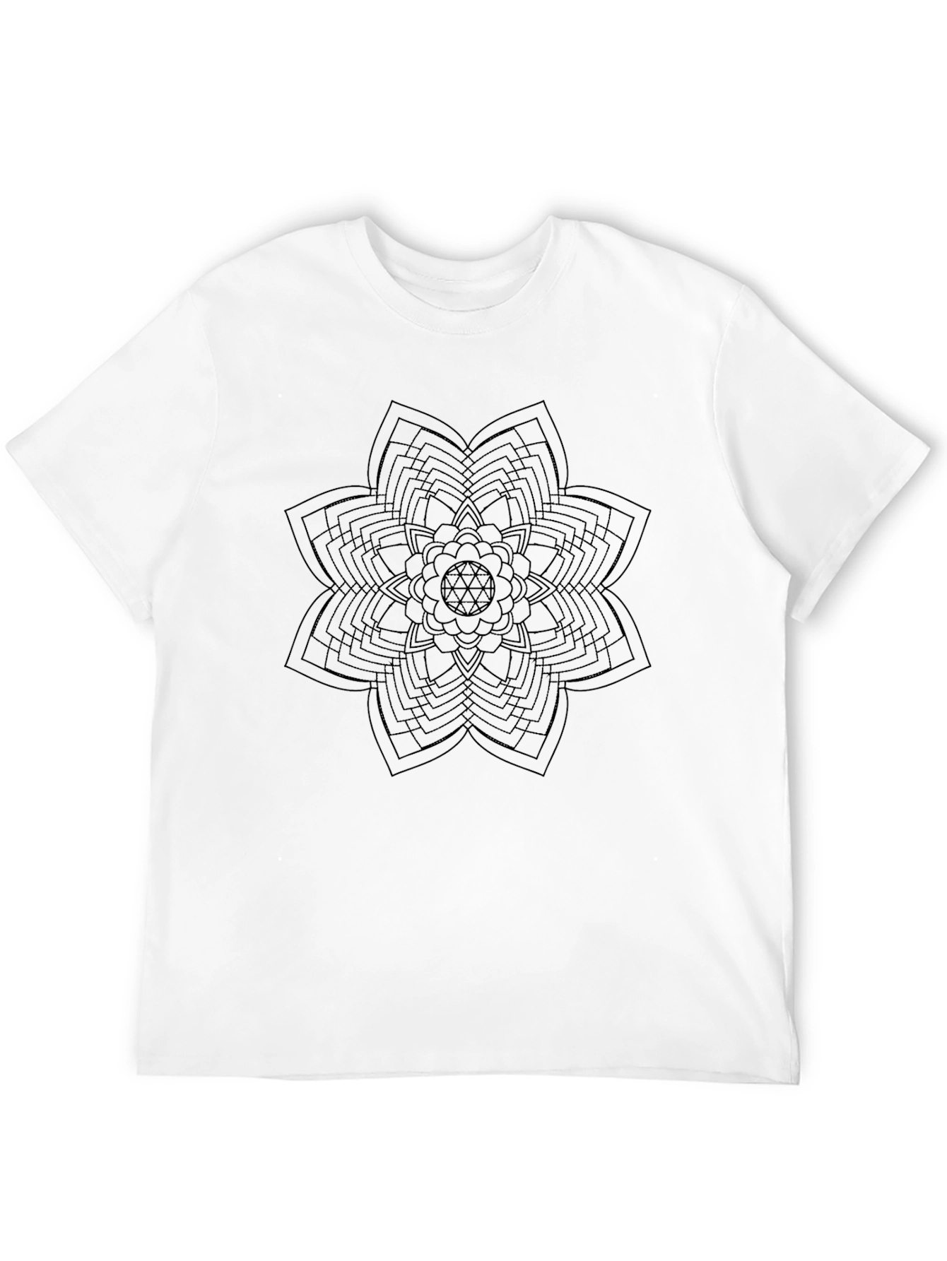 Black Geometric Flower Graphic Tee