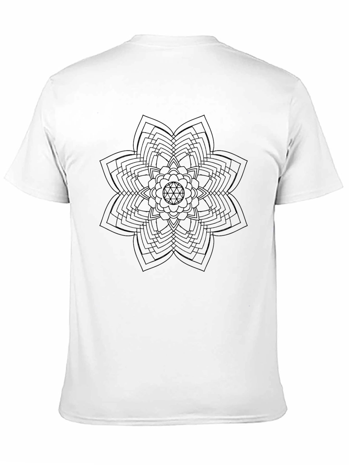 Black Geometric Flower Graphic Tee