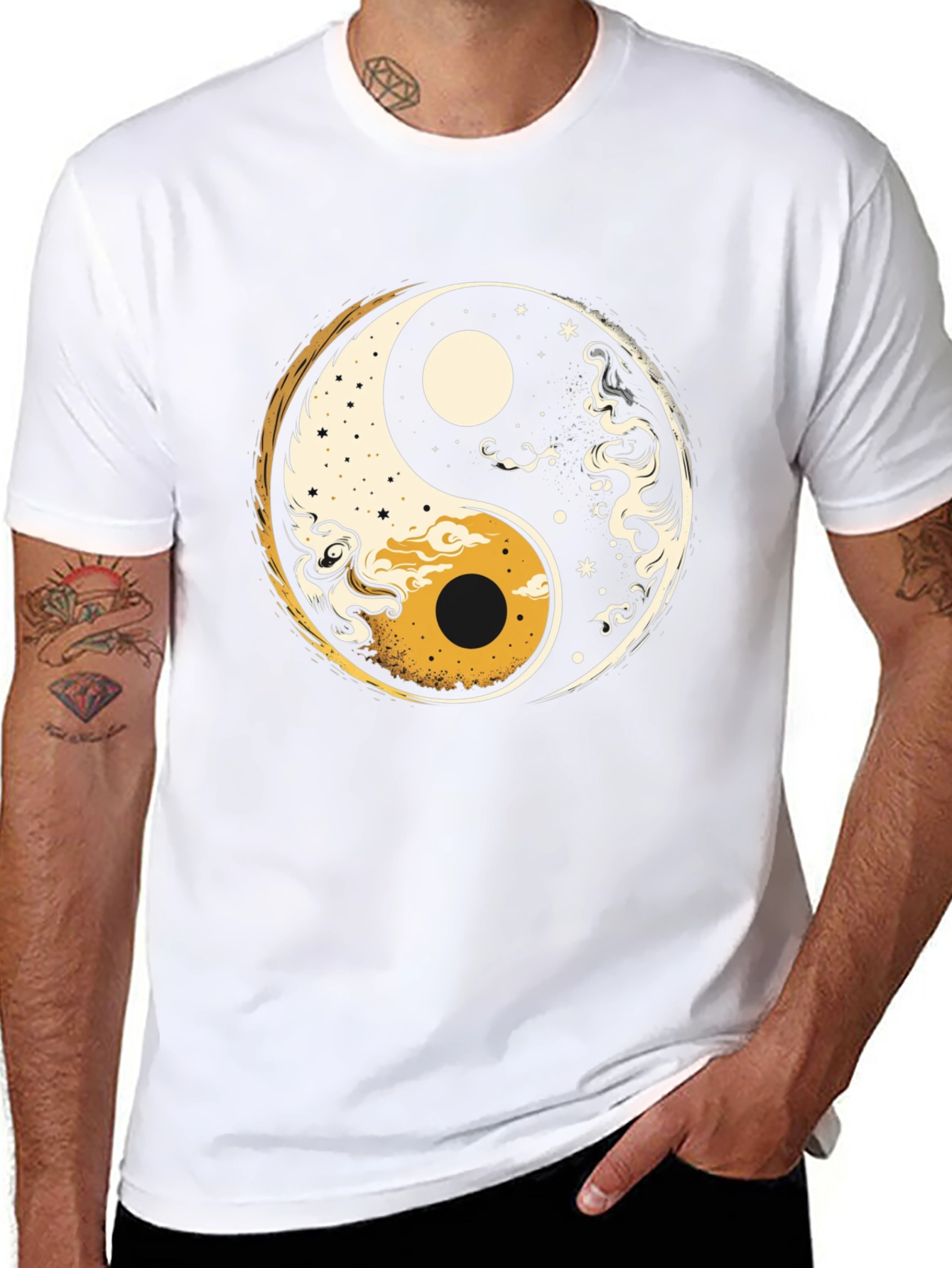 Yin Yang Graphic Tee - Black