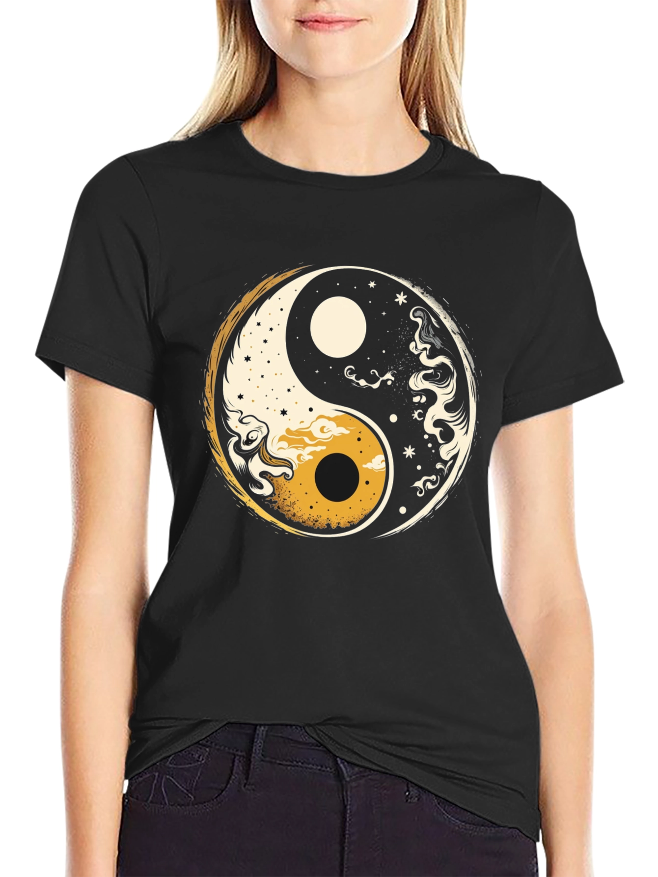 Yin Yang Graphic Tee - Black