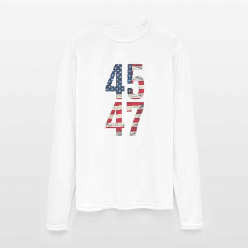 45 and 47 American Flag Reflection Trump 2024 Tee