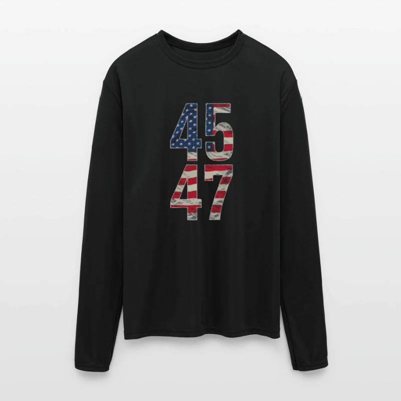 45 and 47 American Flag Reflection Trump 2024 Tee