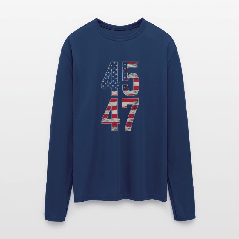 45 and 47 American Flag Reflection Trump 2024 Tee